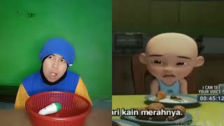 TIRU AKSI KAIN MERAH UPIN IPIN HILANG DIBAWA ANGIN [upl. by Teerprug]