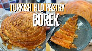 Turkish Rolled Borek Recipe  Filo Pastry With Cheese Filling [upl. by Yvad]