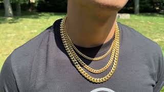 Affordable amp Durable 18k Gold Gold Plated Stainless Steel Miami Cuban Link Chains From Harlembling [upl. by Woll788]