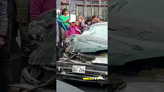 Accidente en Av Abancay dejó 6 heridos Conductores quedaron detenidos en la comisaría de Cotabambas [upl. by Einniw]