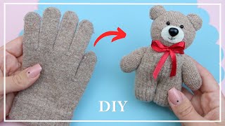 Из одной перчатки сделала Милого Медвежонка 🐻🧤 Легко У вас получится 💛 Teddy bear making DIY [upl. by Sairahcaz419]