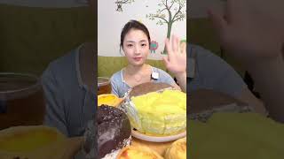 Mukbang crepe crepe durian chocolate [upl. by Anelyak292]