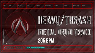 HeavyThrash Metal Drum Track 205 BPM HQHD [upl. by Onurb201]