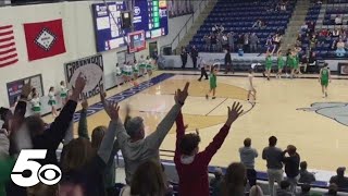 Van Buren high school basketball player makes full court buzzer beater [upl. by Ellebana]