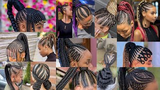 Latest😲 Ponytail Hairstyles for Black WomenBest Cornrow HairstylesGhana Weaving Ghana Weaving [upl. by Shem224]