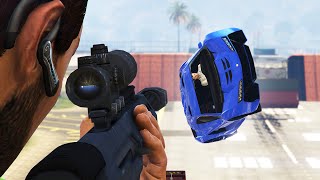 SNIPE THE FLYING STUNTER GTA 5 Funny Moments [upl. by Yssac136]