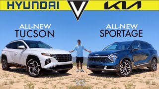 FAMILY FIGHT  2023 Kia Sportage Hybrid vs Hyundai Tucson Hybrid Comparison [upl. by Nelyk]