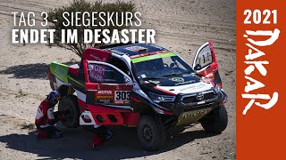 Inside Dakar 2021 Tag 3  Siegeskurs endet durch Navigationsfehler und Plattfüße im Desaster [upl. by Anaxor536]