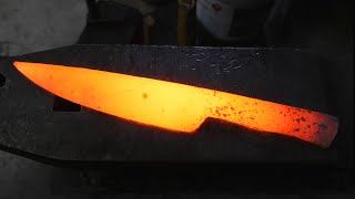 Just Forging A Knife 1  A Cowboy Campfire Blade [upl. by Aicirtam140]