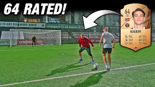 CAN WE DRIBBLE PAST A 64 RATED DEFENDER skillNshoot vs Pro Football Player [upl. by Eleets614]