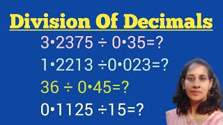 Division Of Decimals By Decimals Division Of Whole Number By Decimal [upl. by Nnayecats]