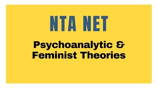 NTA NET Crash Course Day 25 Psychoanalysis amp Feminism [upl. by Meara]