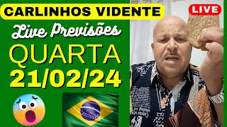 CARLINHOS VIDENTE LIVE PREVISÕES QUARTA 210224 🇧🇷🙏 [upl. by Ehav]