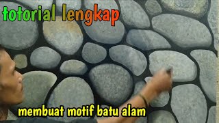 cara membuat cat tembok motif batu alam  mural dinding motif batu [upl. by Wills]