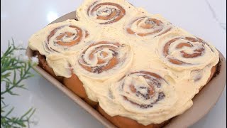 Easy Cinnamon Rolls With Cream Cheese Frosting [upl. by Ahsikrats]