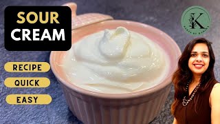 Sour Cream Recipe  Easy and Quick  2 Ingredients  BakesbyKanika  RecipesbyKanika Hindi English [upl. by Guendolen976]