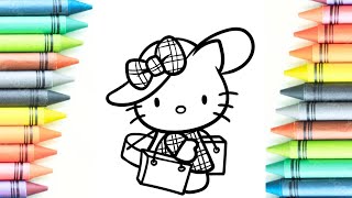 kitty coloring pages how to draw kitty easily kidsdrawing [upl. by Halle]