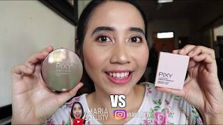 BATTLE BEDAK  PIXY 4 BEAUTY BENEFITS VS PIXY SILKY POWDERY CAKE  Maria Soelisty [upl. by Adiv513]