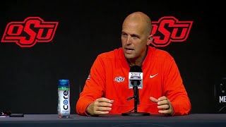 Oklahoma State Mens Basketball Press Conference  202425 Big 12 Basketball Media Days [upl. by Deadman]