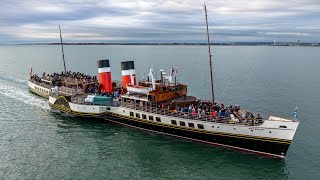 the Waverley Paddle steamer arrive at Portsmouth Harbour 06092024 4k 30FPS UHD Mavic 3 pro [upl. by Nnayrrehs586]