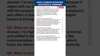 4 Most Common Job Interview Questions and Answers [upl. by Gans]