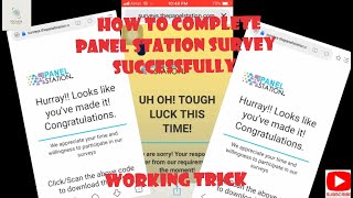 How to complete survey successfully in Panel Station  Panel Station Survey Complete Survey Easily [upl. by Atwahs]