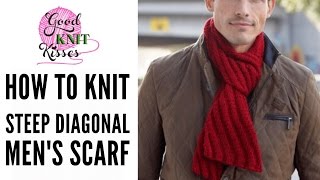 How to Knit Steep Diagonal Scarf featuring Bernat Softee Chunky [upl. by Marina]