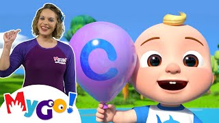 ABC Song With Balloons  More  MyGo Sign Language For Kids  CoComelon  Nursery Rhymes  ASL [upl. by Enitnatsnoc]