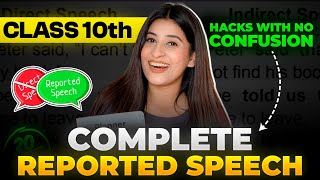 Reported speech Class 10🔥 Pro TIPS and HACKS😎Complete Revision✅ [upl. by Nahtam]