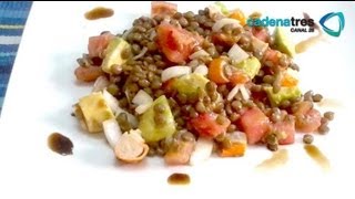 Receta de ensalada de lentejas zanahoria y pimiento amarillo Receta ensalada  Receta lentejas [upl. by Aloisius433]