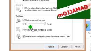 Windows 8 Puntero de Mouse Mejorar y cambiar opciones w8 [upl. by Tabbatha609]