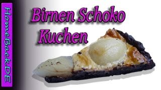 Birnen Schoko Kuchen Rezepte  Backanleitung von HomeBackDE [upl. by Map114]