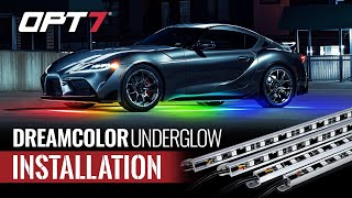 OPT7 DreamColor Chasing Underglow Light Kit Installation on 2021 Toyota Supra [upl. by Booma]