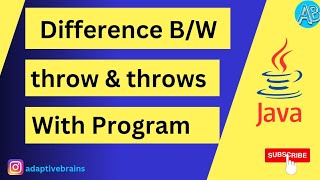 Difference between throw and throws with Program in Java [upl. by Biernat679]