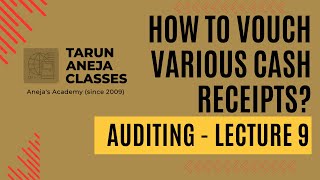 How to Vouch Various Cash Receipts  Vouching of Cash Transactions  Lecture 9 Auditing [upl. by Arahat]