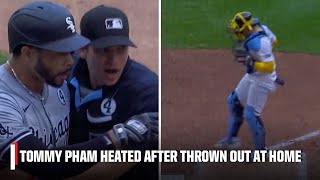 White Sox broadcaster HEATED with Tommy Pham after he was thrown out at the plate 😳  ESPN MLB [upl. by Etteinotna516]