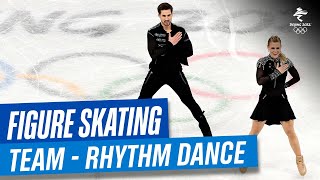 Figure Skating Team Event  Ice Dance Rhythm Dance  Full Replay  Beijing2022 [upl. by Nwahsud]