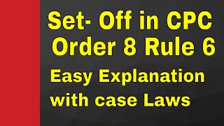 How To Set Off In Cpc Order 8 Rule 6 With An Easy Explanation In Hindi And Case Law study exam [upl. by Laureen811]