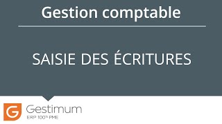 Logiciel de Comptabilité  Comment saisir vos écritures comptables avec Gestimum Comptabilité [upl. by Aidualc]