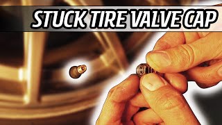 MX5 NA Miata  How to fix a stuck corroded tire valve stem cap [upl. by Dlonyer302]