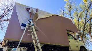 Painting Sheets onto our AstroVan  PMF Camper  Foamie [upl. by Beilul]