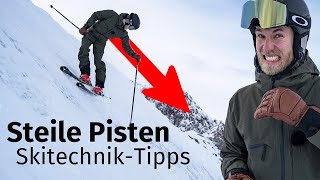 Skifahren lernen Steile Pisten fahren  SkiTechnik amp Tipps [upl. by Virgilio92]