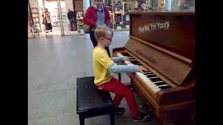 8 Year Old Piano Prodigy Jay Lewington Plays Chopin at St Pancras Station London [upl. by Doomham]