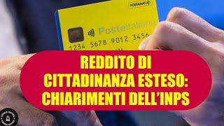 REDDITO DI CITTADINANZA I Chiarimenti dellINPS [upl. by Mavra]