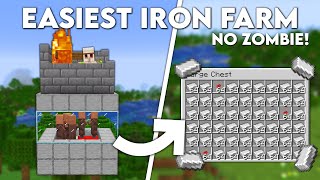 Minecraft Easiest IRON FARM Without a Zombie  Tutorial 120 [upl. by Naillig]