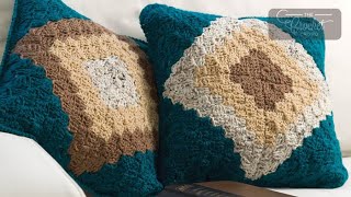 Crochet Corner to Corner Pillow C2C  EASY  The Crochet Crowd [upl. by Hobbie]