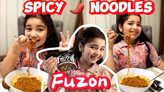 Aayat Arif  Eating SPICY NOODLES FUZON  vlog [upl. by Yclek]