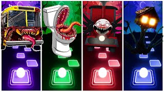 SKIBIDI TOILET 🆚 EXTRA SLIDE 🆚 BUS EATER 🆚 HOUSE HEAD 🆚 ODDBODS  Tiles Hop EDM Rush [upl. by Aissyla165]