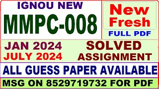 mmpc 008 solved assignment 2024  mmpc 008 solved assignment 2024 in english  ignou mba mmpc008 [upl. by Adaliah]