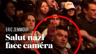 Un participant fait un salut nazi au meeting dEric Zemmour [upl. by Ennovart723]